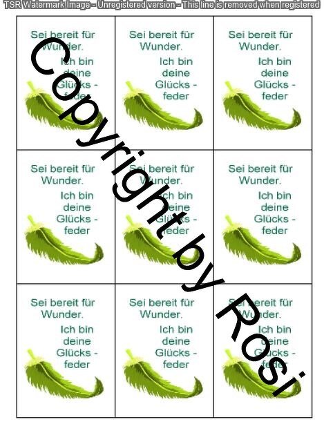 Glücksfeder Kärtchen zum Beilegen - Bild 2