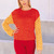 Pulli mit Ajour- und Querrippenmuster in Orange und Korallenrot
