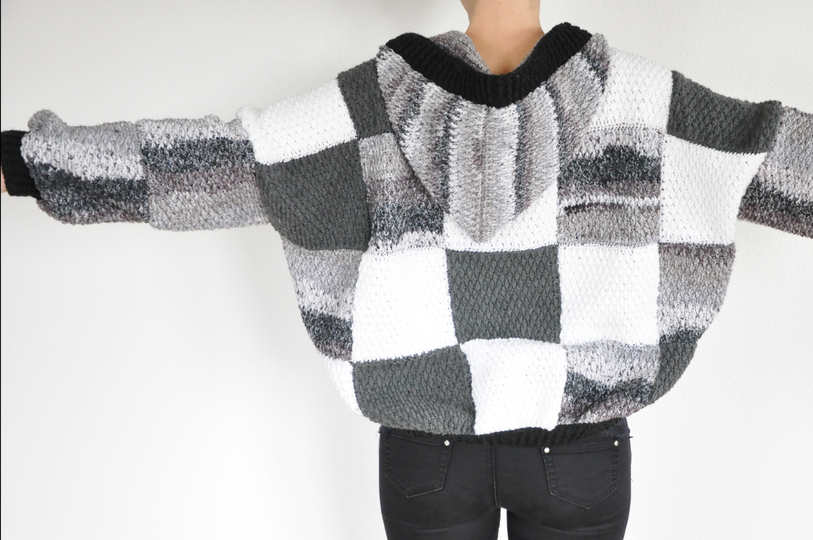 Häkelanleitung Oversize-Jacke LYKKE (S-L & XL-XXL) mit Kapuze