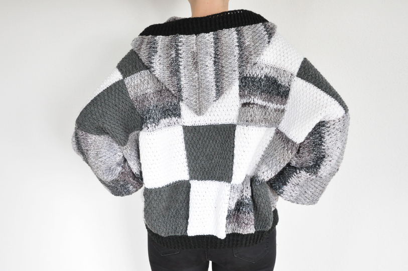 Häkelanleitung Oversize-Jacke LYKKE (S-L & XL-XXL) mit Kapuze