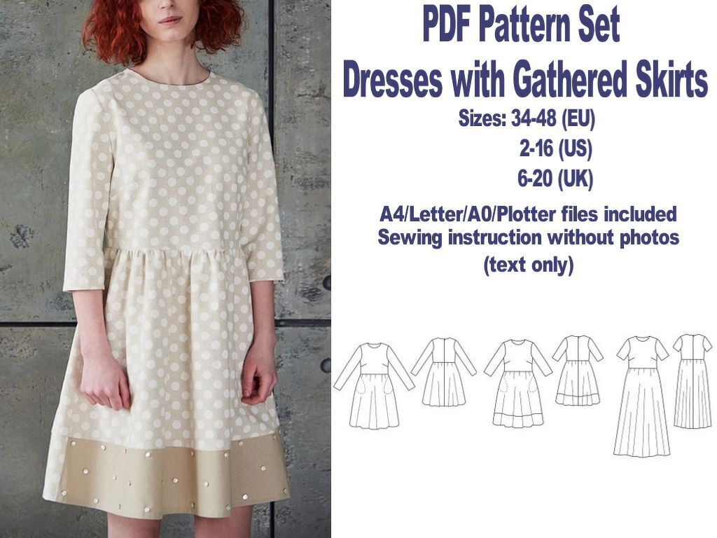 PDF Dresses Sewing Patterns Women Patterns Sewing PDF Sewing Pattern Dress