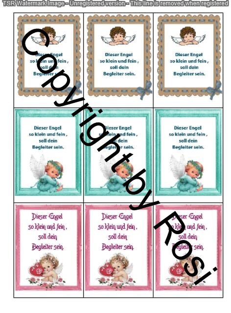 Kärtchen, Beilage für Schutzengel Sorgenwürmchen