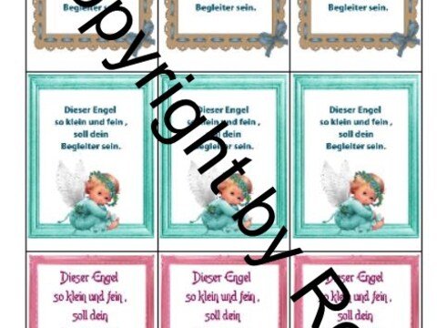 Kärtchen, Beilage für Schutzengel Sorgenwürmchen