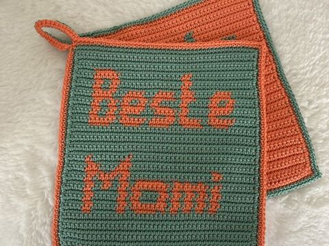 Häkelanleitung Topflappen "beste Mami"