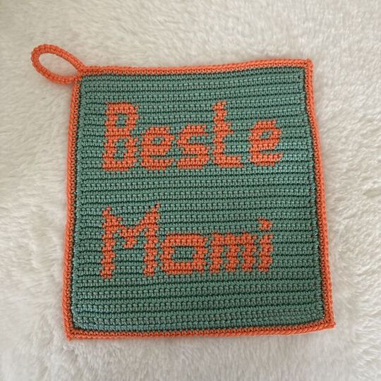 Häkelanleitung Topflappen "beste Mami"