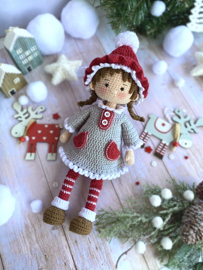 Häkelanleitung für Weihnachtspuppen, Eva und Noel, die Winter Schätzchen