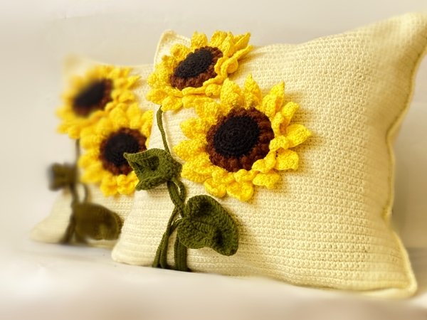 JWH 3D-Blumen-Kissenbezug Aus Samt – Sonnenblumen-Muster, 30,5x50,8 Cm, Mit Reißverschluss