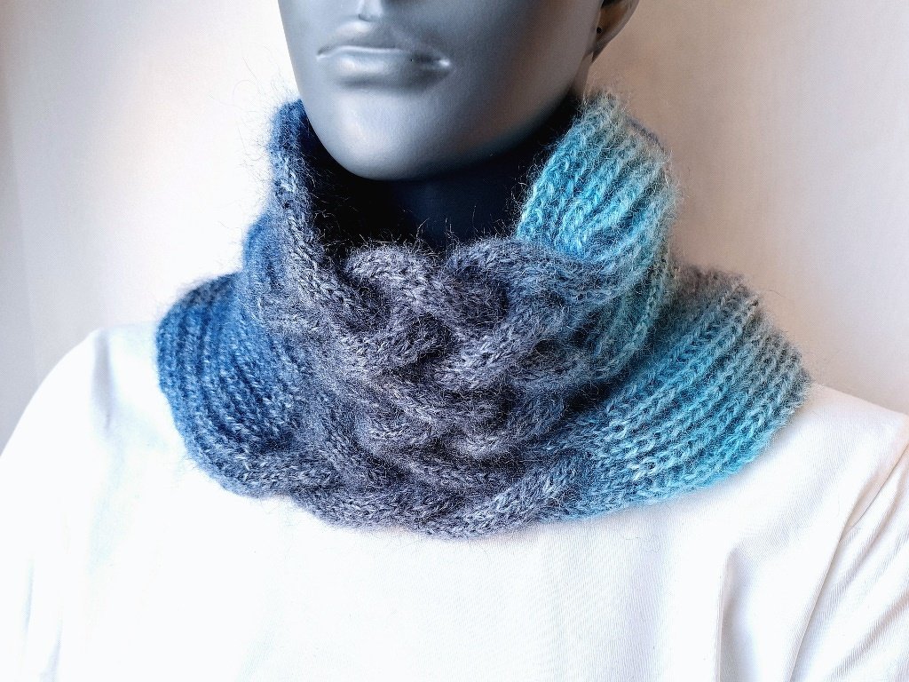 Strickanleitung Halssocke, Neckwarmer, Loop, Schalkragen, Cowl  #326 - Bild 11