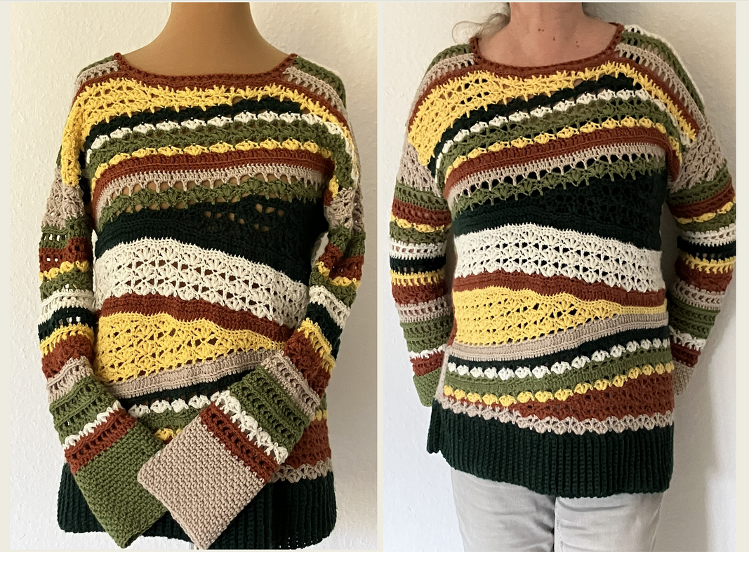 verkürzte Reihen häkeln - ein bunter Traum . Häkelanleitung