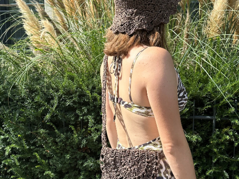 Häkelset Papyrushut und Tasche