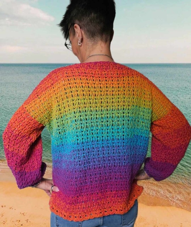 Häkelanleitung Pulli  Pullover "Frühlingsstimmung" Alle Größen - Bild 3