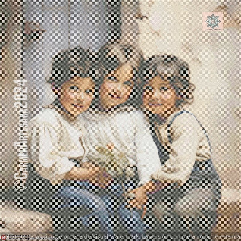 Little Friends, PDF cross stitch pattern, DMC Threads