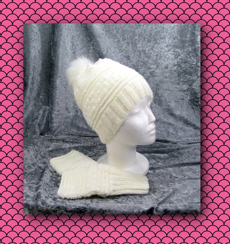 Strickanleitung Mütze und Handstulpen Isa in Strukturmuster