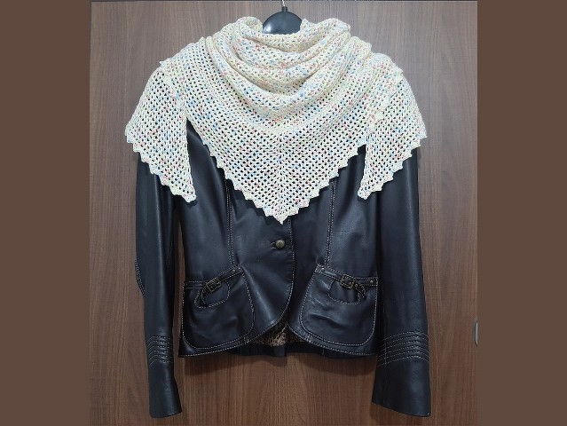 Crochet Shawl Yellow Tulip - Image 2