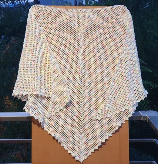 Crochet Shawl Yellow Tulip