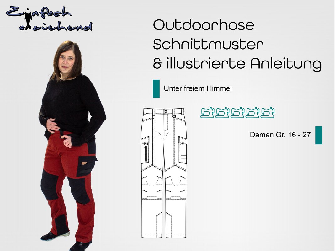 Schnittmuster Outdoorhose Unter freiem Himmel Gr. 16 - 27 Damen