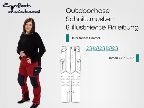 Schnittmuster Outdoorhose Unter freiem Himmel Gr. 16 - 27 Damen