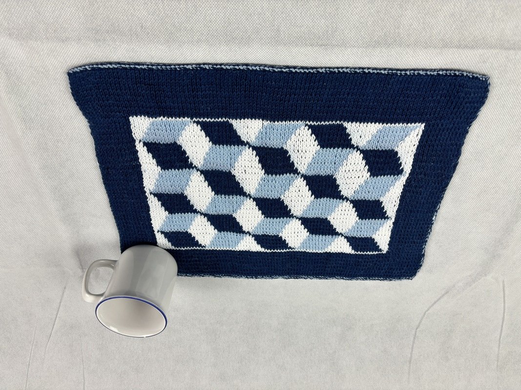 Placemat 3D-Look - Novelty: Double Knitting with 3 Colours