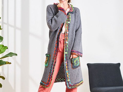 HÄKELMANTEL GREY-GRANNY