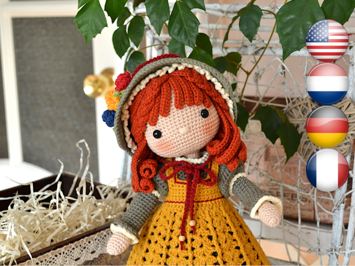 Amigurumi Puppenmuster häkeln, Häkelspielzeug, Agneshka Puppe