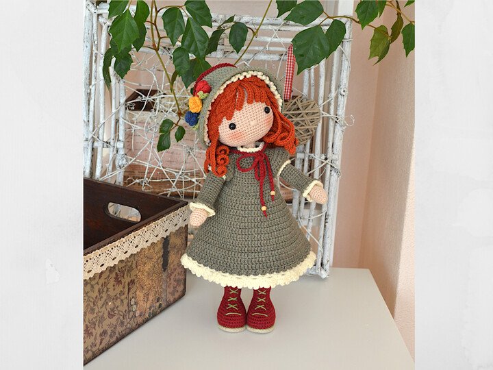 Amigurumi Puppenmuster häkeln, Häkelspielzeug, Agneshka Puppe