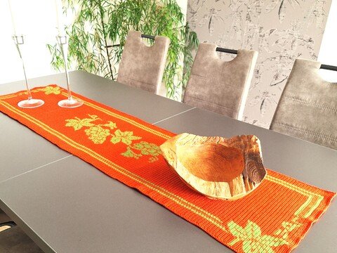 Häkelanleitung Tischläufer " Weintrauben " Tapestry Technik