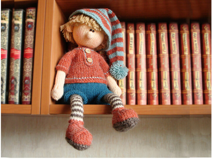 Knitting pattern doll boy Martin the House Elf,  knitted cute doll