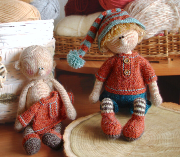 Knitting pattern doll boy Martin the House Elf,  knitted cute doll