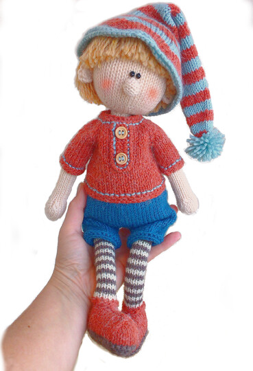 Knitting pattern doll boy Martin the House Elf,  knitted cute doll