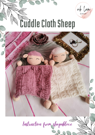 Crochet pattern PDF cuddle cloth sheep white pink amigurumi crocheted