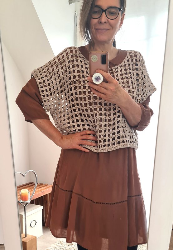 Top, Mesh Shirt, Summer Sweater "Square Dance" - Crochet Pattern - Image 12