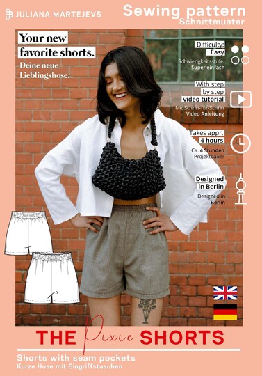 Linen sewing patterns set Shirt & Shorts | Ladies XS-XXXL Co-ord