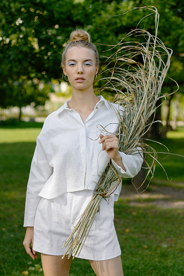 Linen sewing patterns set Shirt & Shorts | Ladies XS-XXXL Co-ord