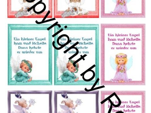 Sternenkinder Kärtchen zum Beilegen der Sorgenwürmchen