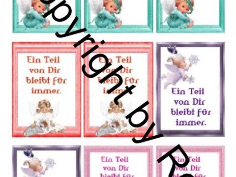 Sternenkinder Kärtchen zum Beilegen der Sorgenwürmchen