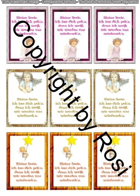 Sternenkinder Kärtchen zum Beilegen der Sorgenwürmchen