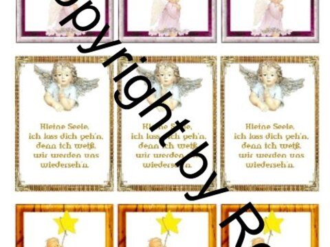 Sternenkinder Kärtchen zum Beilegen der Sorgenwürmchen