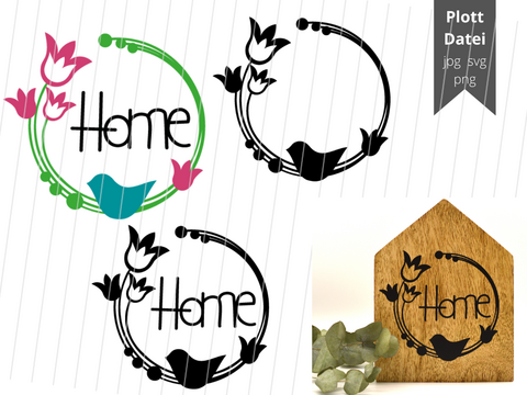 Plotterdatei Home Blumenkranz Kranz