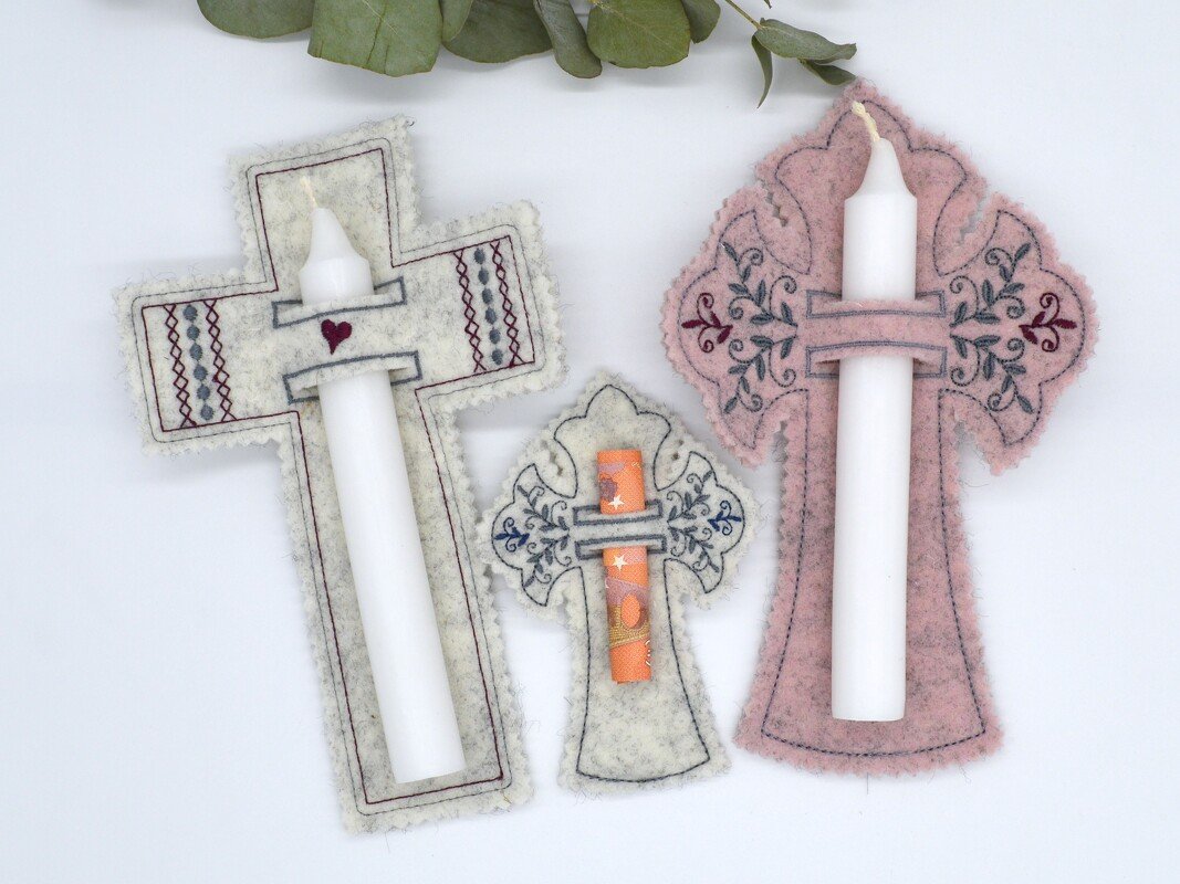 Stickdatei ITH Kreuz Kommunion Taufe