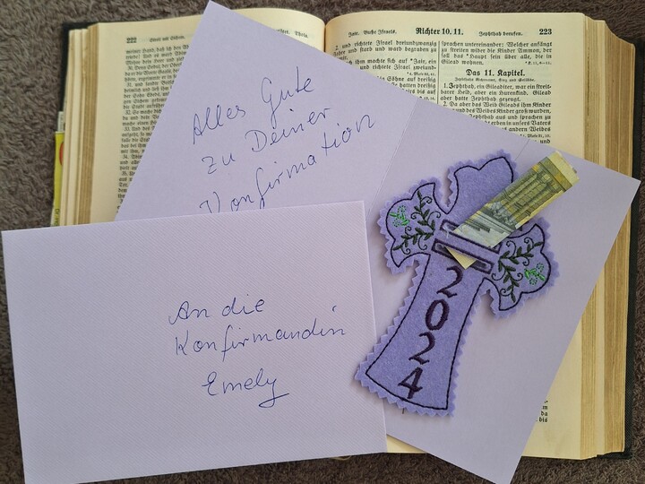 Stickdatei ITH Kreuz Kommunion Taufe