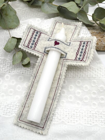 Stickdatei ITH Kreuz Kommunion Taufe