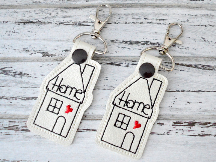 ITH Stickdatei Schlüsselanhänger Home