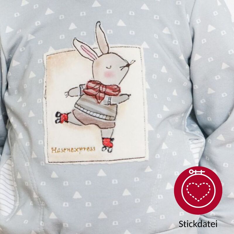 Doodle Stickdatei Hase Rudi - 7 Rahmen-Größen