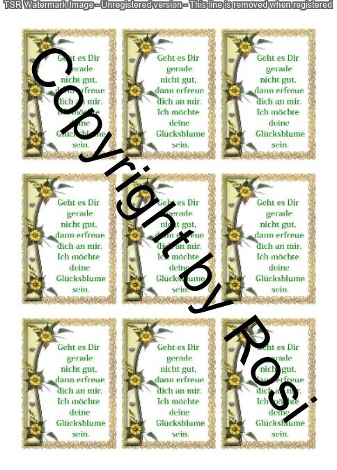 Glücksblümchen - Glückswürmchen - Sprüche - Kärtchen - Karte