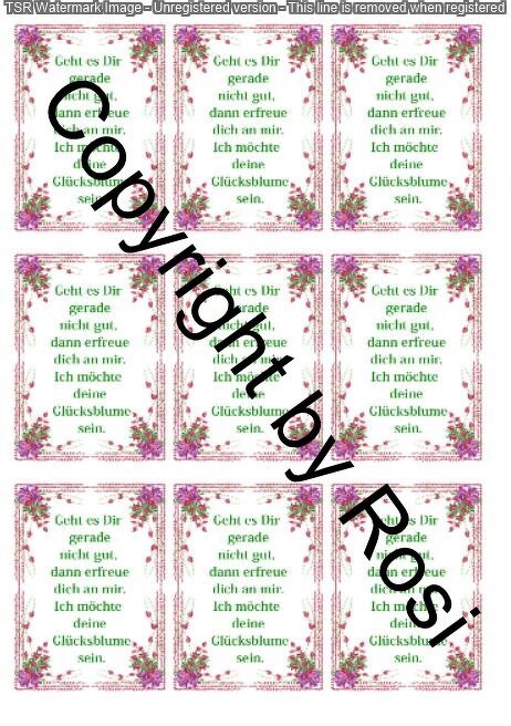 Glücksblümchen - Glückswürmchen - Sprüche - Kärtchen - Karte