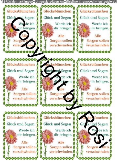 Glücksblümchen - Glückswürmchen - Sprüche - Kärtchen - Karte