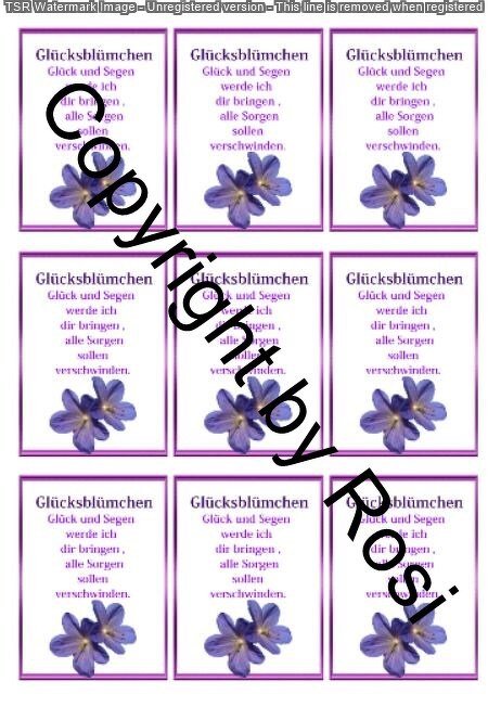 Glücksblümchen - Glückswürmchen - Sprüche - Kärtchen - Karte