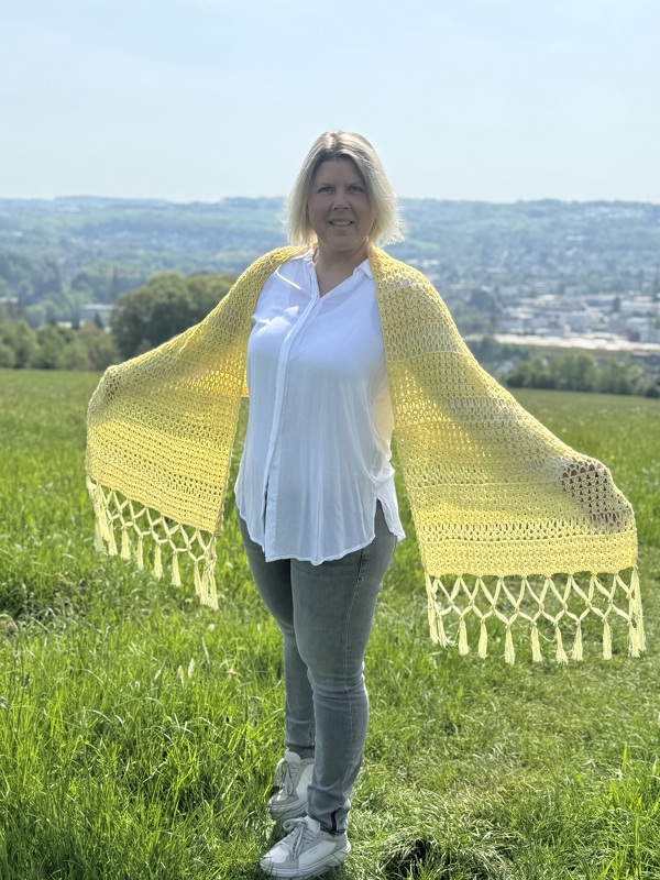 Häkelanleitung flaches asymmetrisches Tuch/Schal/Stola Tamani - Bild 2