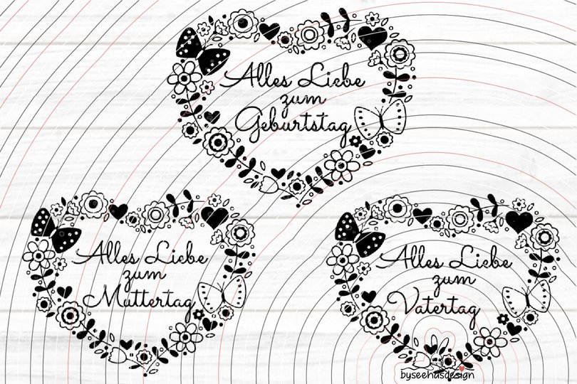 Alles Liebe Plotterdatei SVG DXF