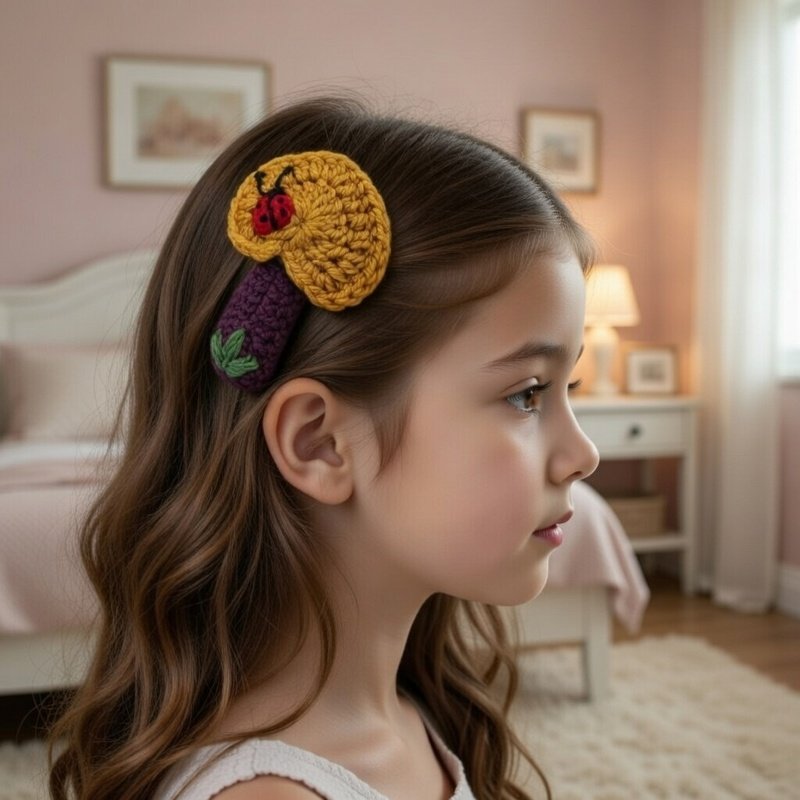 crochet heart hair clip pattern - Image 4